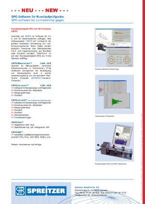 Spreitzer Rottweil Download Broschuere ueber Software fuer Rundlaufpruefgeraete